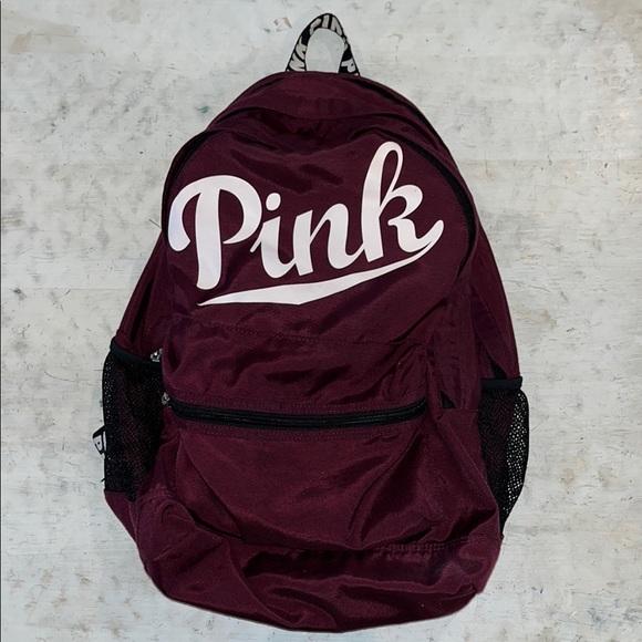 Victoria's Secret PINK Campus Backpack Black Orchid White Logo - Picture 1 of 10